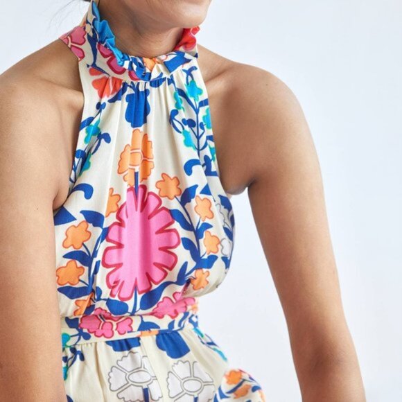Anthropologie Plenty by Tracy Reese Ruffled Floral Romper Size Medium - Picture 4 of 14